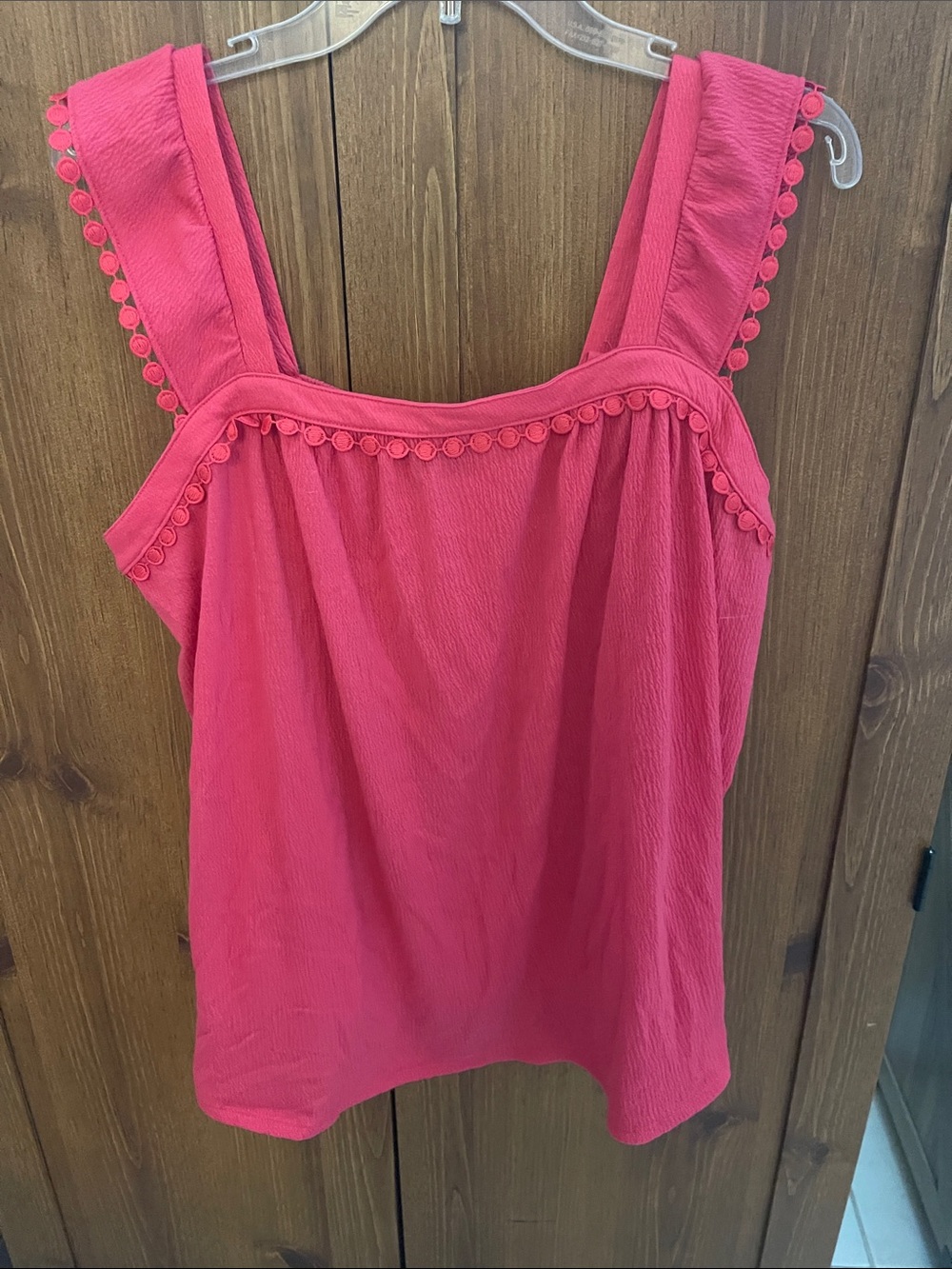 Apt. 9 Hot Pink Pom-Pom Trimmed Tank